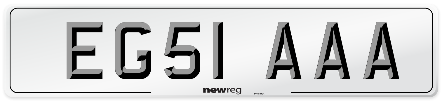 EG51 AAA Number Plate from New Reg